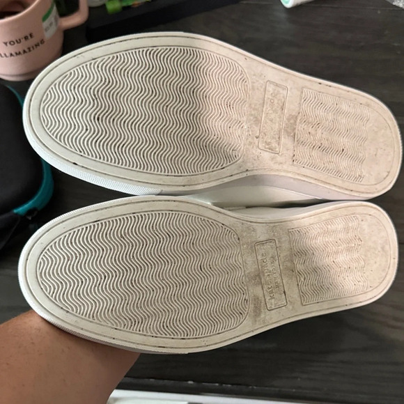 Kate Spade White Leather Upper with black polka dot spade - Picture 6 of 12